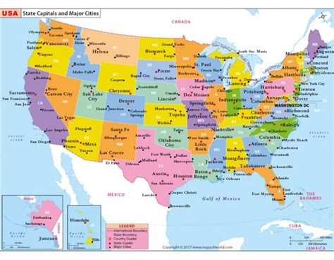 Printable United States Map With Cities