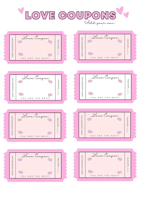 Printable Valentines Coupons