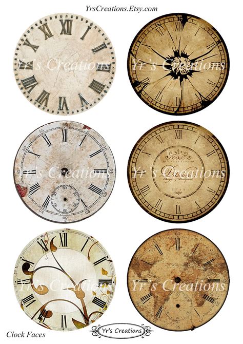 Printable Vintage Clock Faces