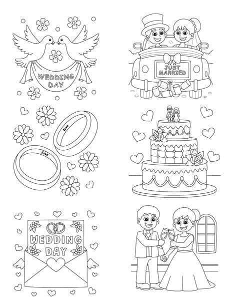 Printable Wedding Coloring Book Pages