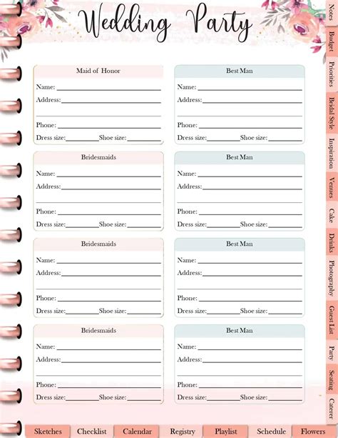 Printable Wedding Organizer