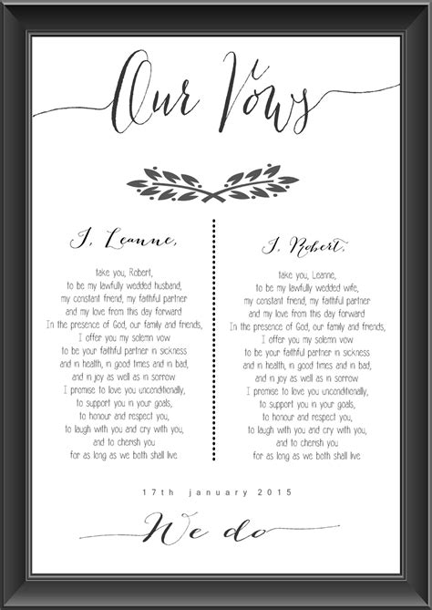 Printable Wedding Vows