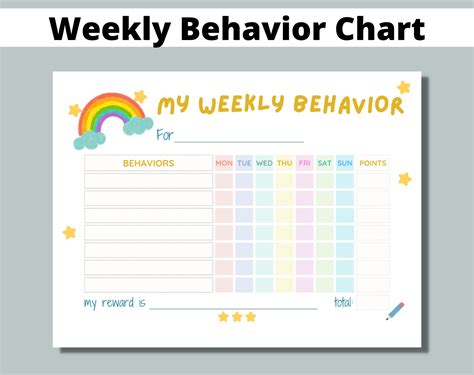 Printable Weekly Behavior Chart