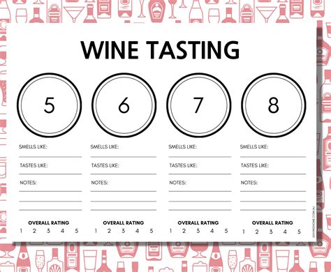 Printable Wine Tasting Sheets
