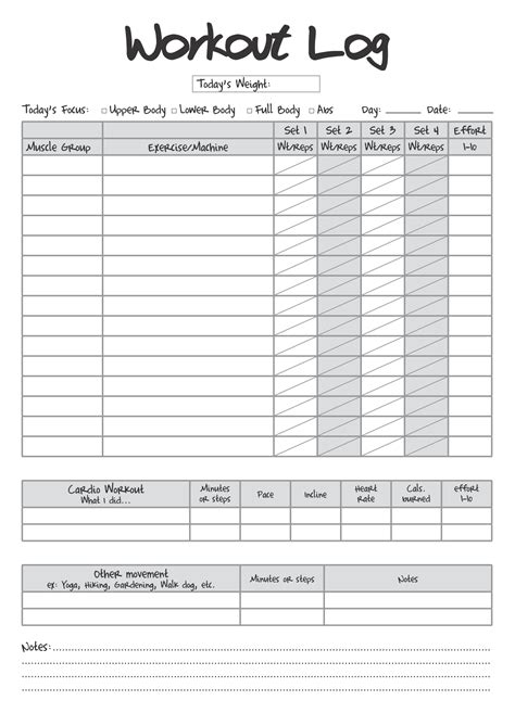 Printable Workout Sheets