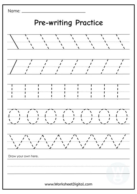 Printable Writing Worksheets For Pre K