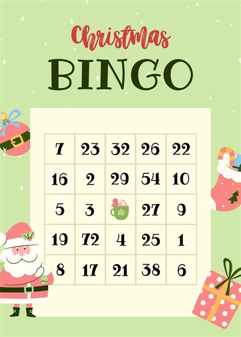 Printable Xmas Bingo Cards