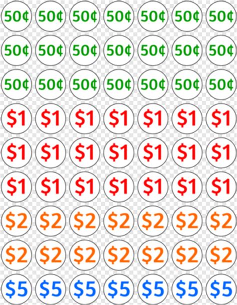 Printable Yard Sale Price Stickers