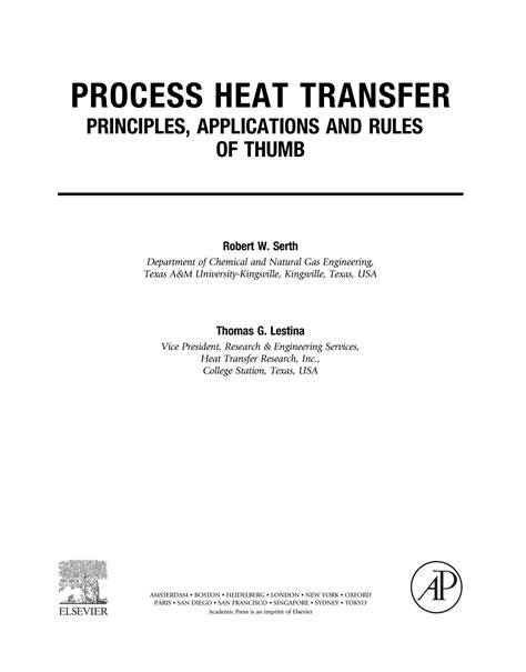 Process Heat Transfer By Serth Manual Solution