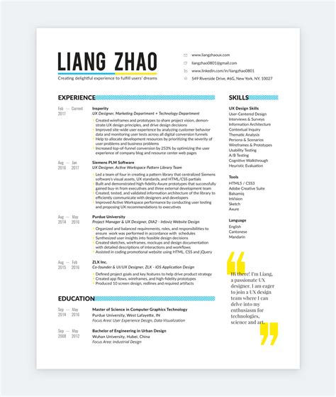 Product Designer Resume Template