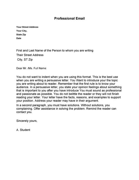 Professional Email Template