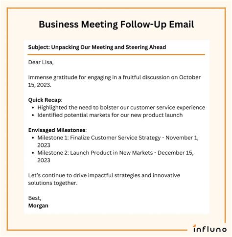 Professional Meeting Follow Up Email Template