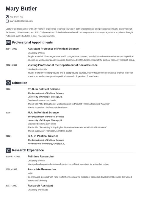 Professor Cv Template