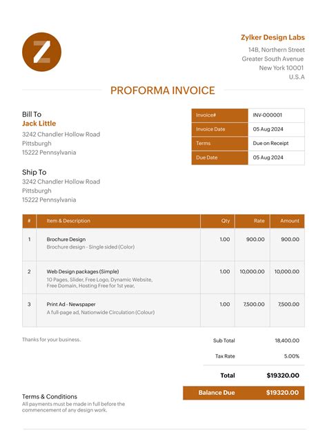 Proforma Invoice Template