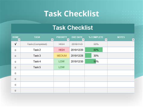 Project List Template Excel