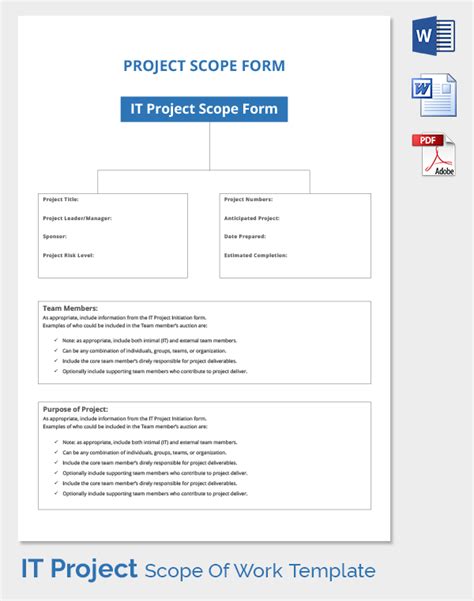 Project Scope Of Work Template