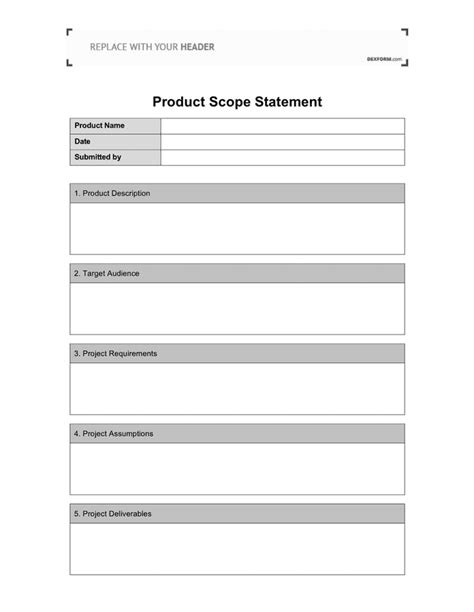 Project Scope Template Word