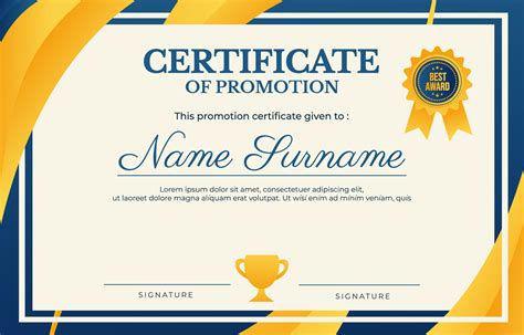 Promotion Certificate Template