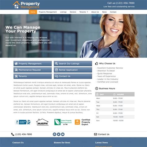 Property Management Website Template