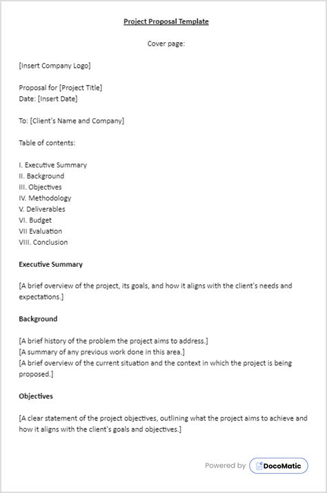 Proposal Writing Template For Project