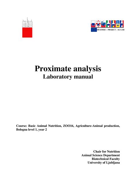 Proximate Analysis Laboratory Manual