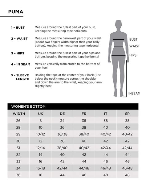 Puma Sports Bra Size Chart