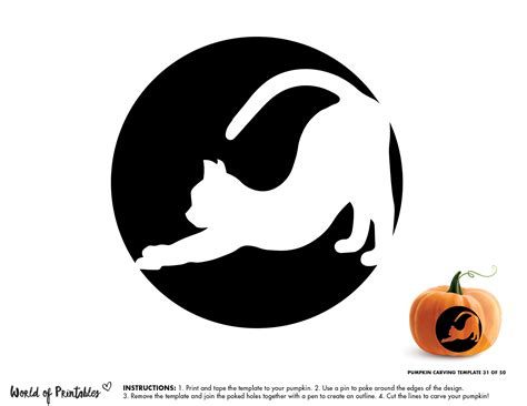 Pumpkin Carving Template Cat