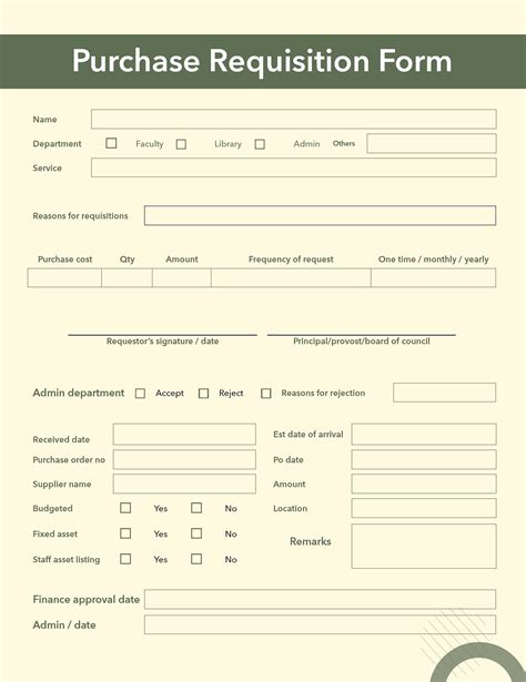 Purchase Requisition Form Template Word