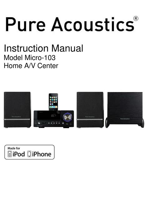 Pure Acoustics Home Theater Manuals