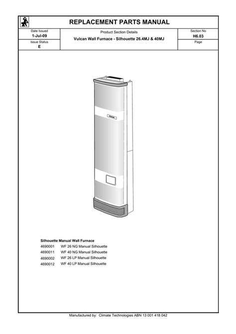 Pyrox Silhouette Electronic Wall Furnace Service Manual