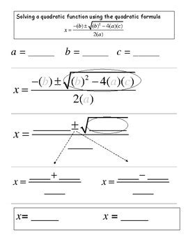 Quadratic Formula Template