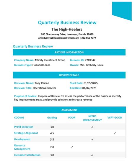 Quarterly Business Review Templates