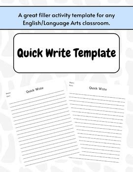 Quick Write Template