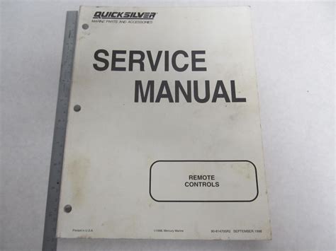 Quicksilver Remote Control Service Manual