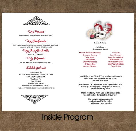 Quinceanera Program Template