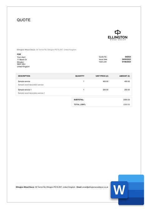 Quotation And Invoice Template
