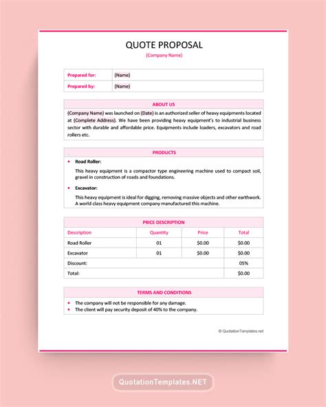 Quote Proposal Template