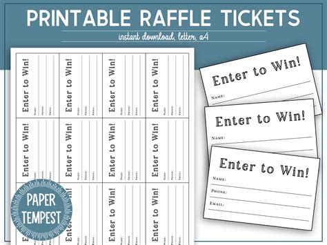 Raffle Tickets Free Printable