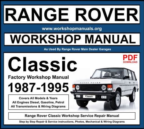 Range Rover Classic 1988 Factory Service Repair Manual Download