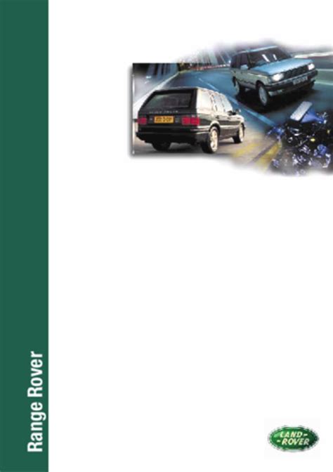 Range Rover P38 Petrol Diesel Service Repair Manual Pdf 1995 2002