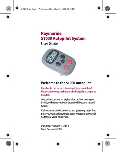 Raymarine S1000 Autopilot User Manual