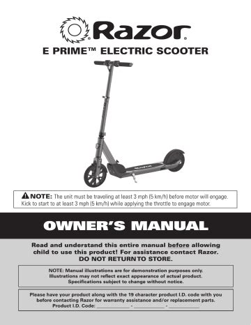 Razor Espark Electric Scooter Manual