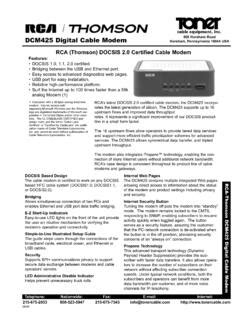 Rca Dcm425 Digital Cable Modem Manual