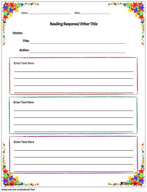 Reading Response Template