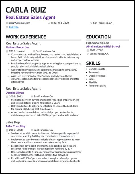 Real Estate Agent Resume Template