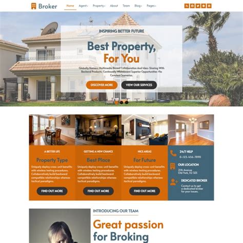 Real Estate Broker Website Template