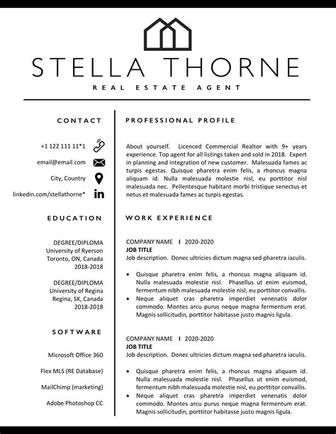 Real Estate Resume Template
