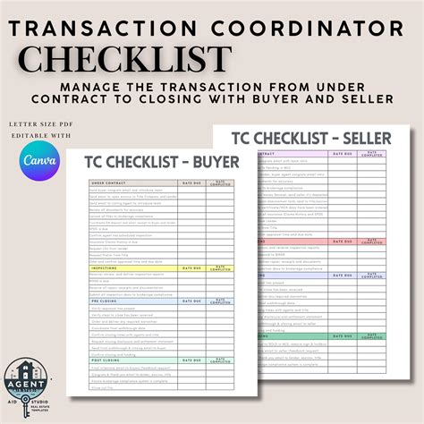 Real Estate Transaction Checklist Templates