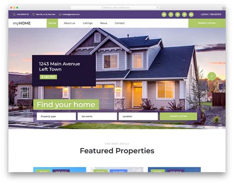 Real Estate Website Templates Free