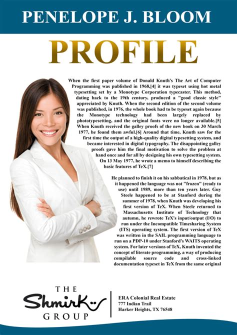 Realtor Biography Template